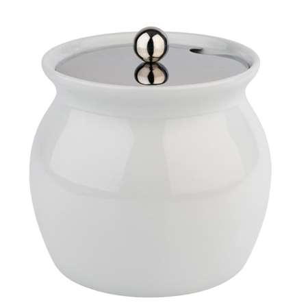 POT A SAUCE CONDIMENTS 2 L PORCELAINE BLC COUVERCLE INOX